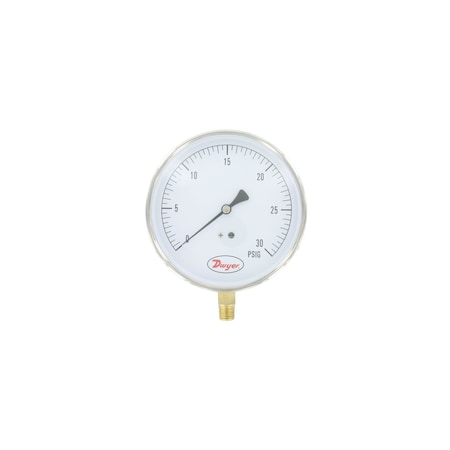 Dwyer Instruments 4.5" Contractor gage, 0 to 60 psi, 1/4" NPT bottom connection SG5-G0422N
